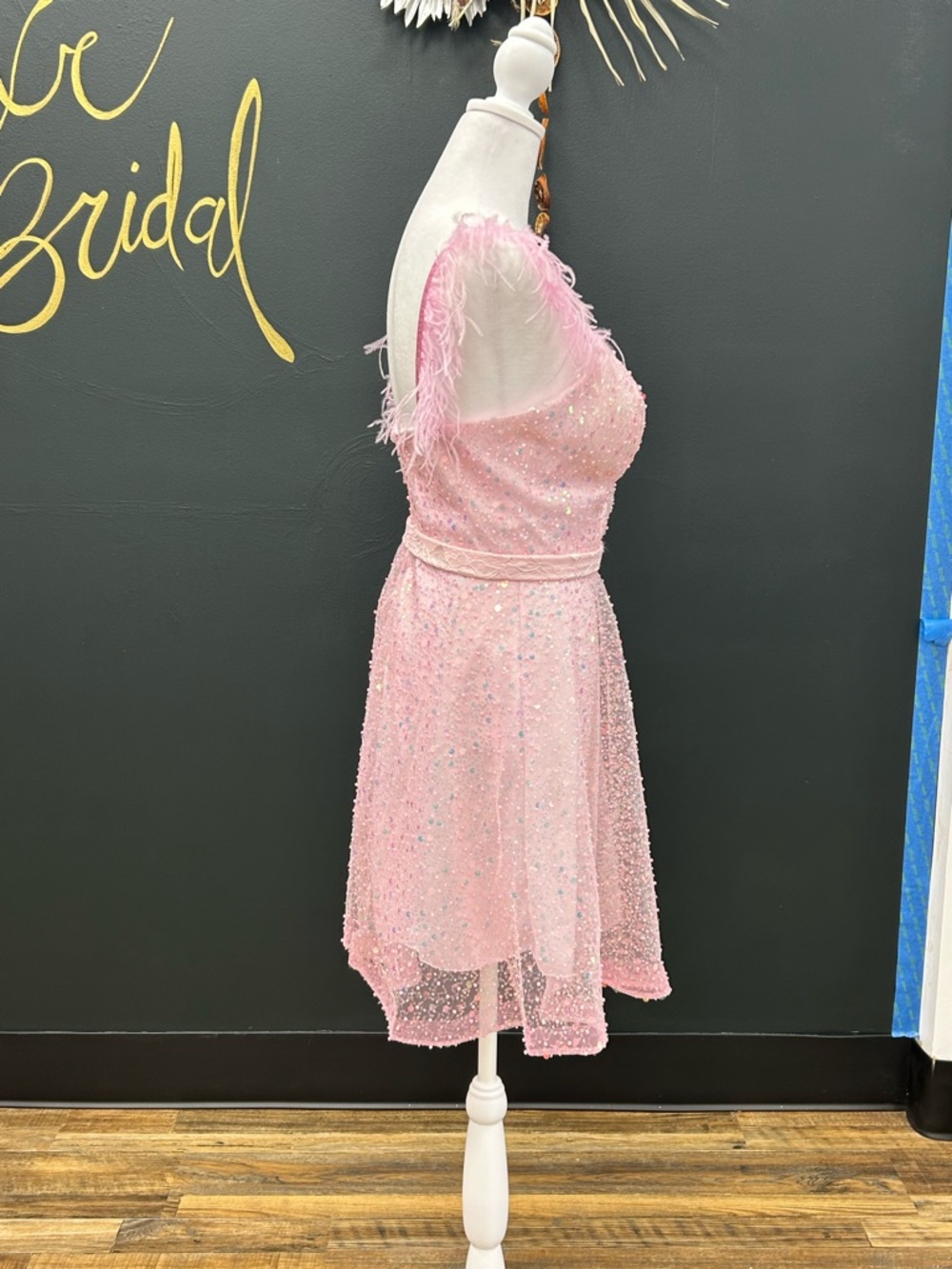 New Pink w/Shoulder Feathers - Picture 2 of 3